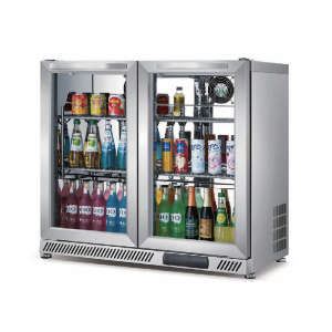 BC190AG2 Undercounter Bar Fridge 2-Door Glass